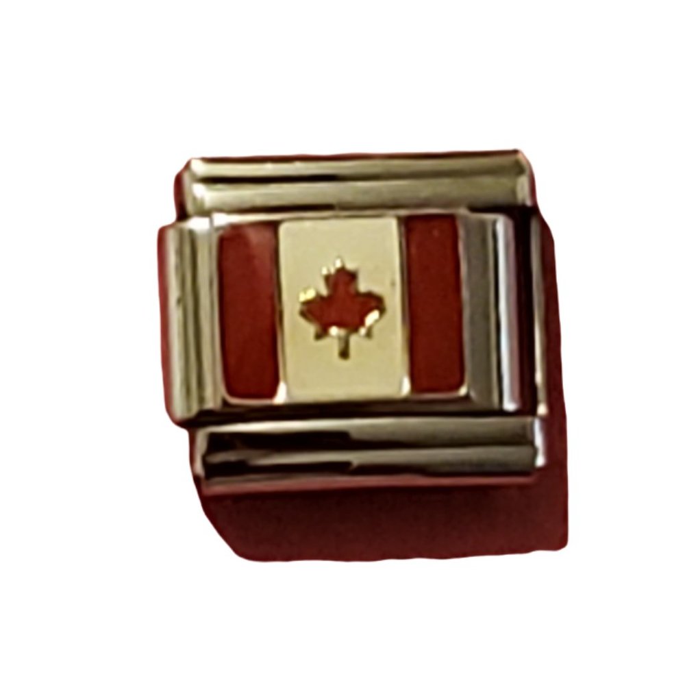 Canadian Flag 9mm Italian Charm Bracelet link, Unisex